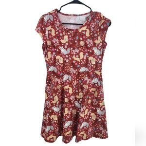 Wonder Nation Rusty Red Forest Animals ShortSleeve Dress girl size 14-16(4for20)